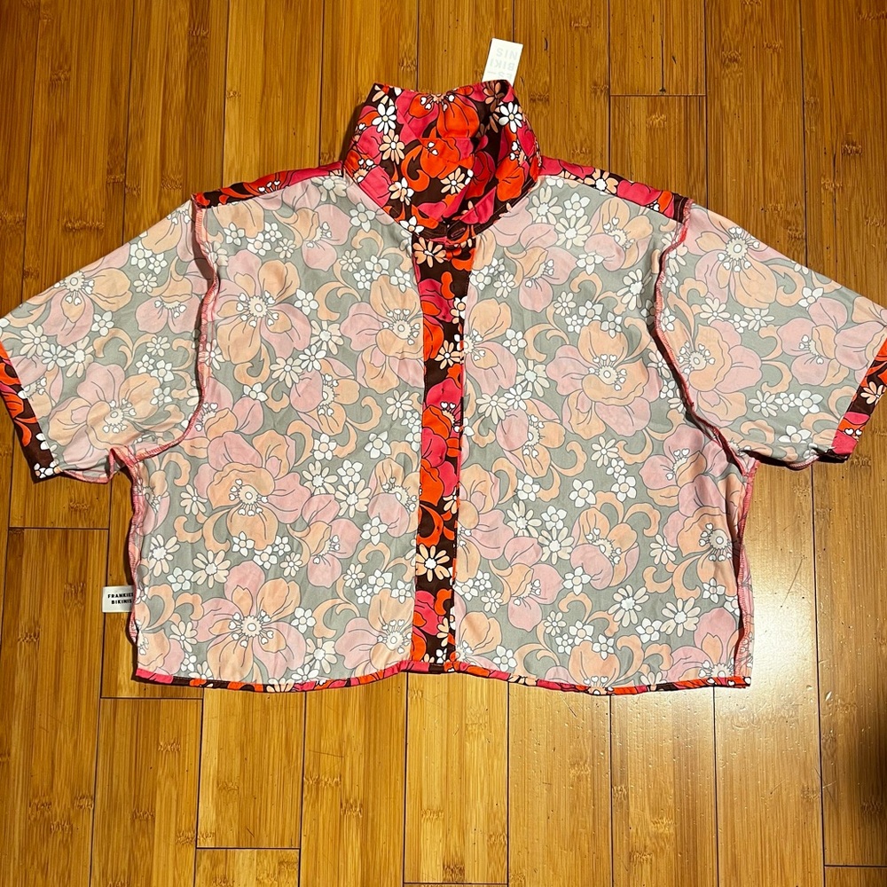 NWT Frankie’s Bikinis Koa Satin Cover Up Shirt Size XL - Picture 11 of 16